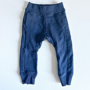 Pact Baby Organic Cotton Lounge Jogger Pants Size 12-18M Navy Blue Pockets